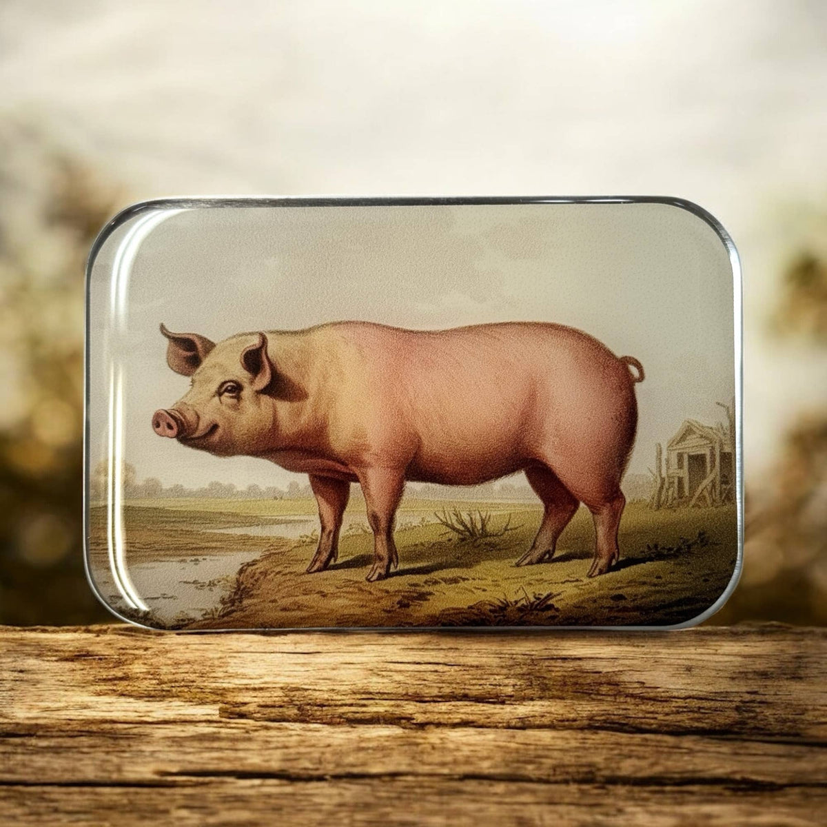 Vintage Pig Notions Tin - Firefly Notes