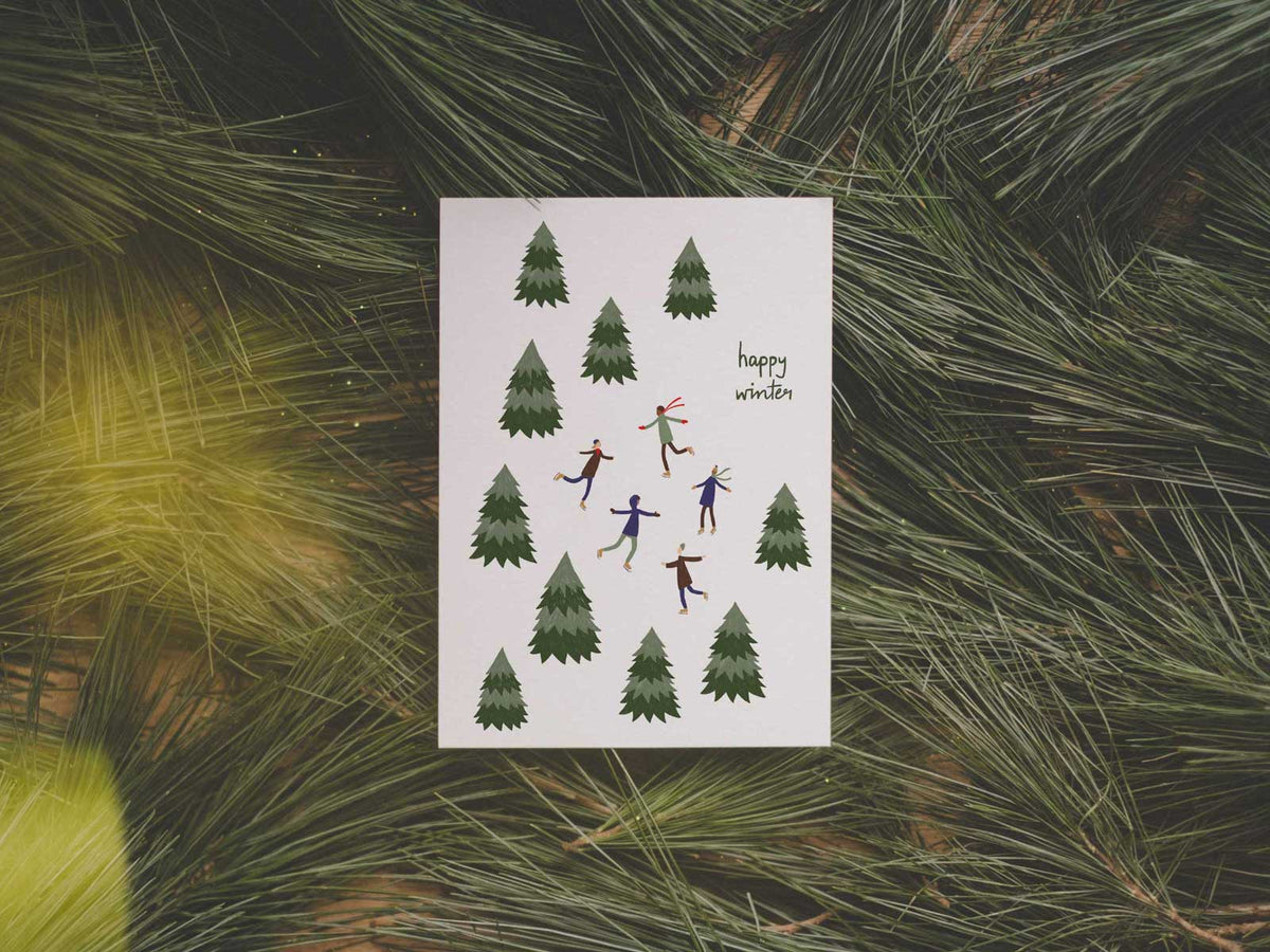 Happy Winter Green | ansichtkaart