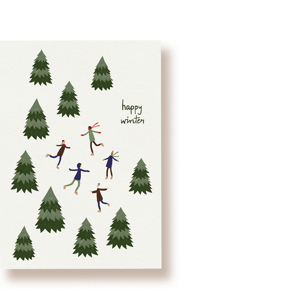 Happy Winter Green | ansichtkaart