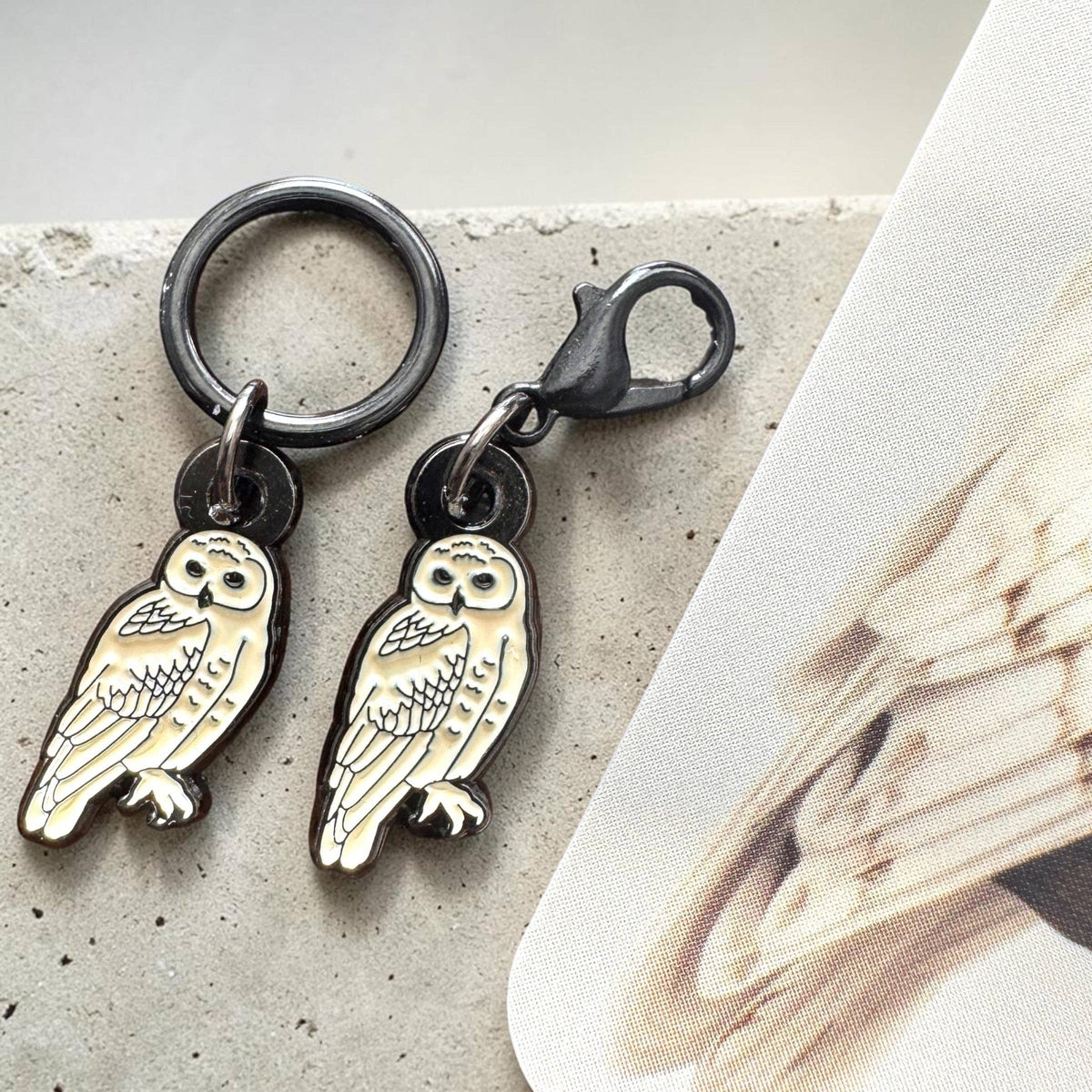 Snowy  Owl Stitchmarker - FireFly Notes