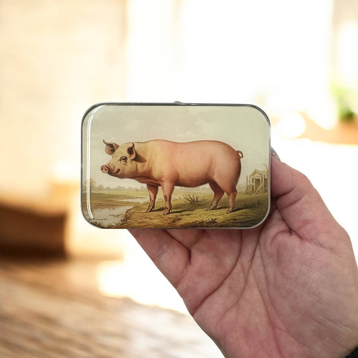 Vintage Pig Notions Tin - Firefly Notes