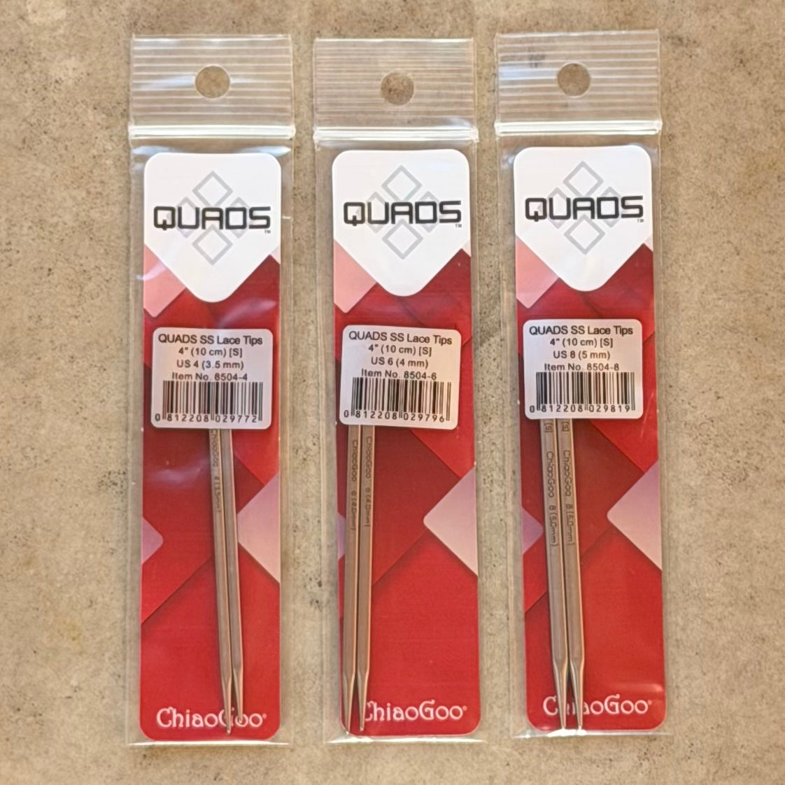 ChiaoGoo QUADS 10cm Lace verwisselbare breinaaldpunten