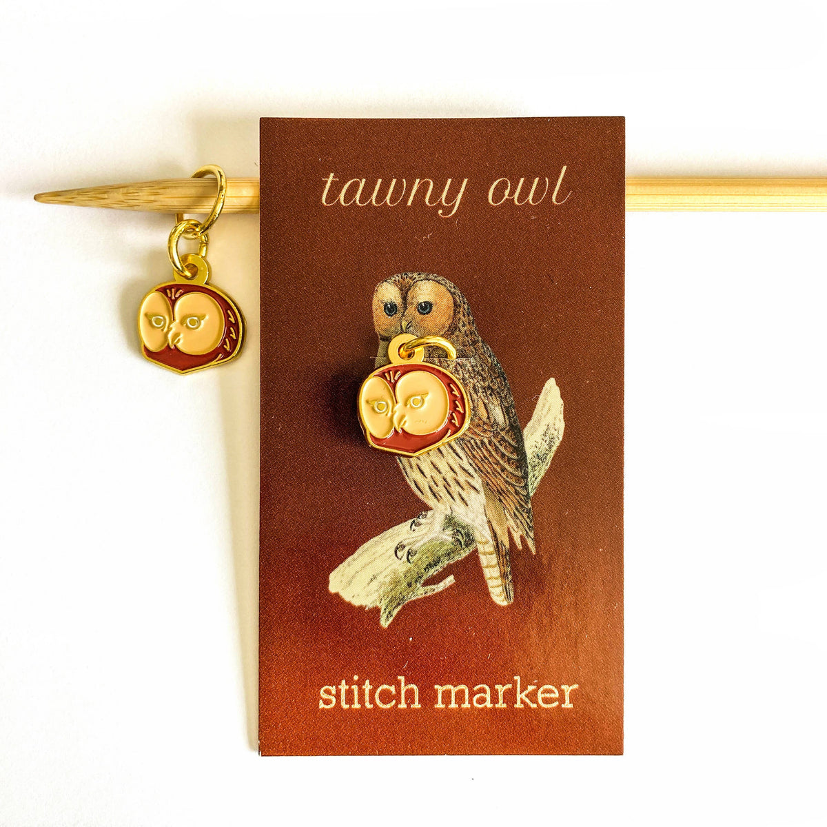 Tawny Owl Stitch Marker - FireFly Notes